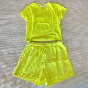 *BRAND NEW UNWORN* Neon Yellow Talentless Shorts + Tee Set